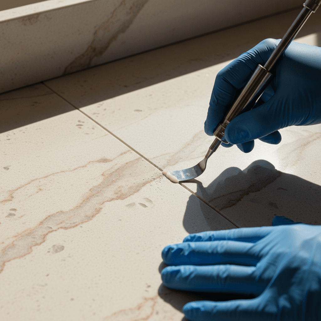 Fitting a quartz countertop seam